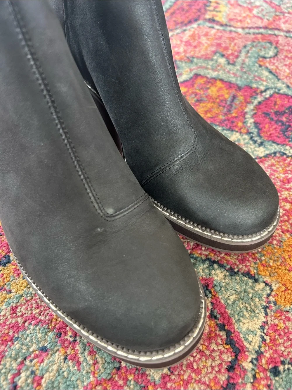 TOMS | Women’s Black Raven Wedge Water Resistant Ankle Boots Brown Platform 7.5